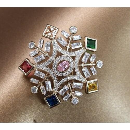 Exotic inlay color is restoring ancient ways corsage female style pin brooch