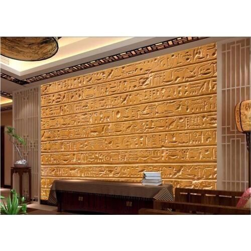 Custom Mural Wallpaper Any size 3D Egyptian relief stone tablet writing living room background wall painting