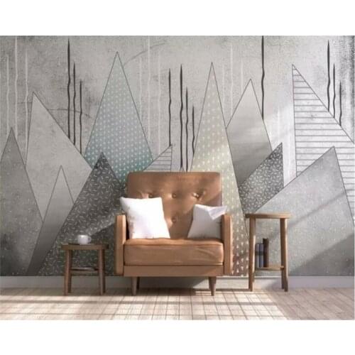 Custom mural modern geometric triangle Nordic abstract personality living room TV background wall wall papers home decor