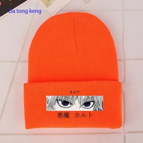 Hunter X Hunter Hat Embroidered Winter Hat Cotton Knit Hat Skullies Beanie Hats Anime Japan Outdoor Sport Bonnet gorro