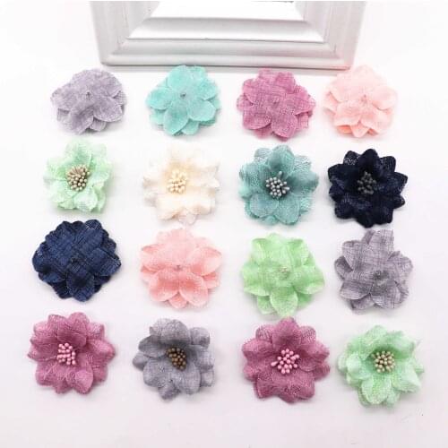 10pcs Artificial Flower Handmade Silk Daisy Flowers for Wedding Party Decorations Floral Wreath Scrapbook DIY Craft