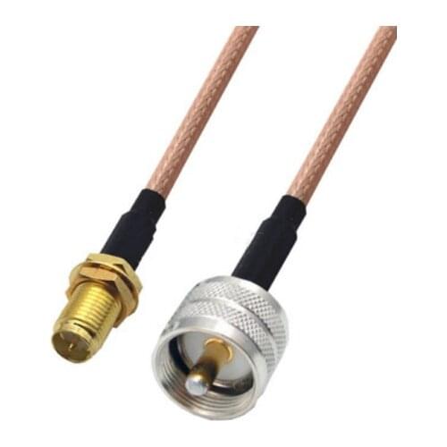 RG400 Cable RP-SMA Female to UHF PL259 Male Double Shielded Copper Braid Coax Low Loss Jumper Cable