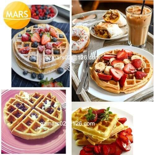 Commercial Waffles Bakery Equipment Non-Stick Waffles Maker Mold Sandwich Iron Waffle Baking Pan Rotate Waffle Pancake Machine