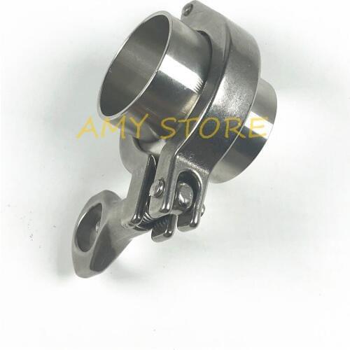 Set 51mm Pipe OD Sanitary Tri Clamp Weld Ferrule + 2" Tri Clamp + Silicon Gasket Assembly SS304 Stainless Steel Ferrule OD 64mm