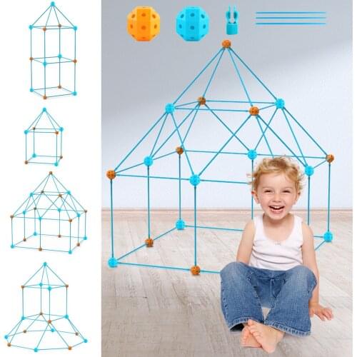 Fort Building Kit Fort Construction Set Castles Tunnels Tents Kit Diy 3D Play House Building Toys For Boys Girls Christmas Gifts