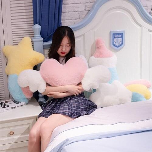 Doll Creative Pillow Soft Cute Stuffed Plush Glowing Heart Cloud Stars Nursing Bottle Cushion Toys Gift For Kids Children Girls