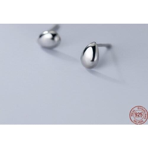 LKO 925 Sterling Silver Earrings Charm Simple Women Trendy Jewelry Vintage Party Accessories Gifts Water Drop Geometry Earring