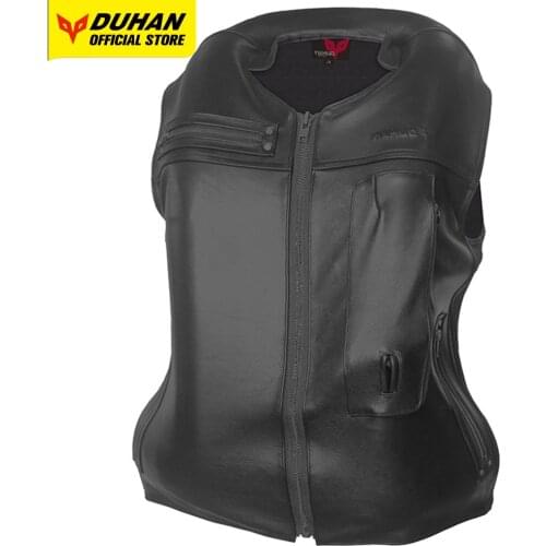 DUHAN Motorcycle Airbag Vest Men Motorcycle Jacket Genuine Leather Motocross Air Bag Moto Vest Protective Motorcycle Equipment