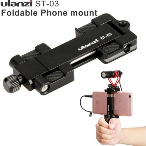 Ulanzi ST-03 Metal Phone Holder Tripod Mount with Cold Shoe Mount 3 Color For SmartPhone Microphone Light For Iphone7 Samsung