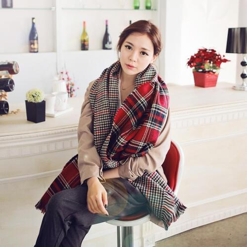 MingJieBiHuo Women's Plaid Scarves
