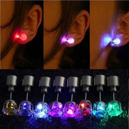 Fashion Unique Design LED Earrings Light Up Bling Ear Studs Dance Party New Year Accessories Women Men