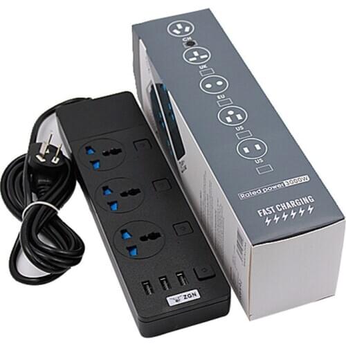 Power Strip Smart plug 110-250V 3500W Fast Charging Socket with USB Universal Socket Plug Extension cord socket For EU UK AU US