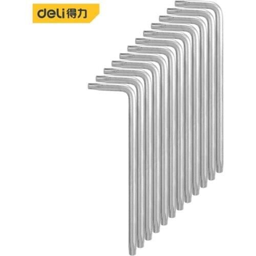 Deli L-Type Double End Allen Hex Key Hexagon Wrench Set T15 Torx Head Spanner Hexagonal Hand Tool Flower Head Wrench Screwdriver