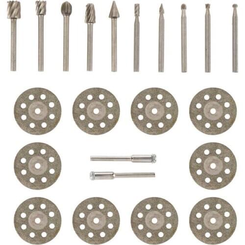 20pcs Grinding Head Milling Cutter Set Accessories Grinding Head Milling Cutter Metal Small Saw Blade for Woodworking DIY Tools