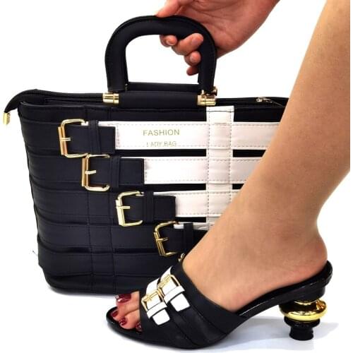 OLOMM Italian Shoes And Bag Sets For Evening Party With Stones Italian Leather Handbags Match Bags!B1-23