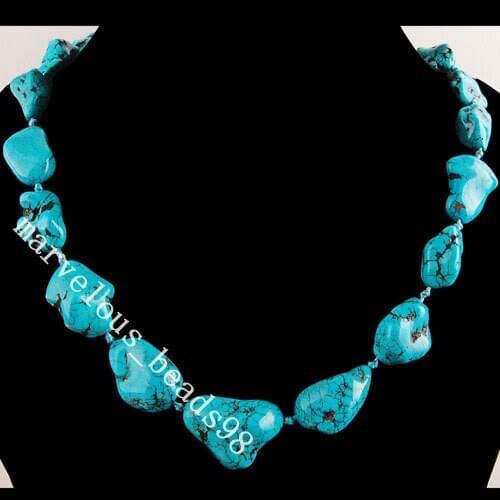 Free Shipping Women Fashion Jewelry 11x12x6~23x33x21mm Pretty Howlite Freeform Beads Necklace 21" FG4267