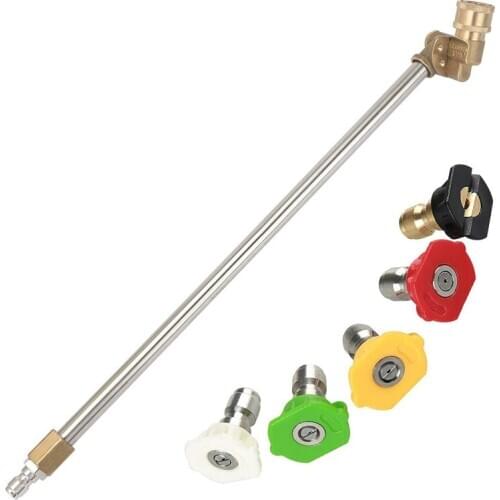 Pressure Washer Wand with Adjustable Angle Nozzle, 16 in ch Spray Lance 180 Degree with 5 Angles Quick Connect Pivot Adapter Cou