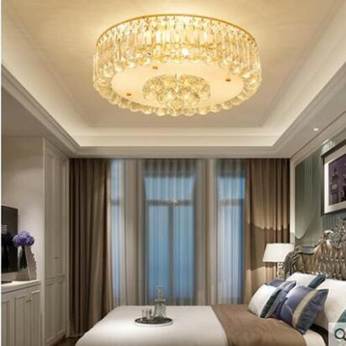 Simple modern bedroom lights romantic ceiling lamp crystal lamp round restaurant lights study room living room lamps LED light