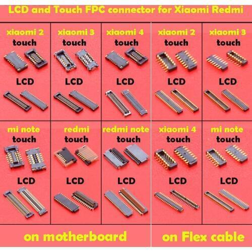 Cltgxdd For xiaomi 2 3 4 note Mi2 Mi3 Mi4 redmi note LCD Touch screen digitizer FPC connector on Flex Cable and on motherboard