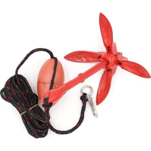 Folding Anchor Buoy Kit Portable Complete Grapnel Anchor System with Storage Bag for Canoe Kayak Raft Boat Sail-boat