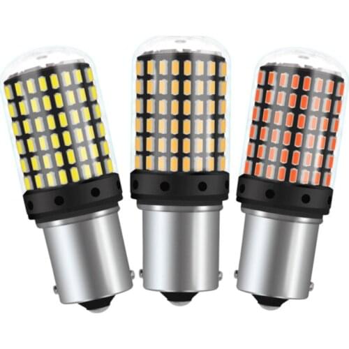 1PC T20 7440 W21W LED Bulbs 3014 144smd Led CanBus No Error 1156 BA15S P21W BAU15S PY21W LED Car Brake Lamp Turn Signal Bulb