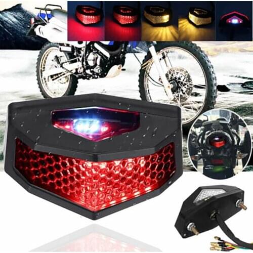 LED Tail Light Universal Motorcycle LED Turn Signals Tail Light Cafe Fender Edge Brake