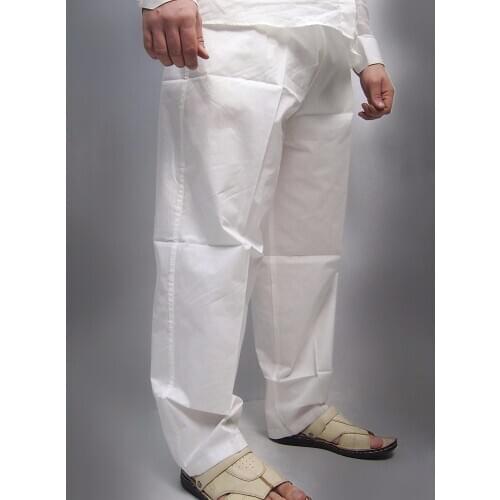 Vintage Men Casual Pants Baggy Plenty Cotton Drawstring Solid Color Pockets Sweatpants Workout Trousers Streetwear Muslim Umrah