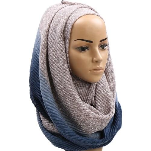 High quality cotton hijab shawls wrinkle muslim gradual color muslim scarves wraps headband autumn wraps long scarf 10pcs/lot