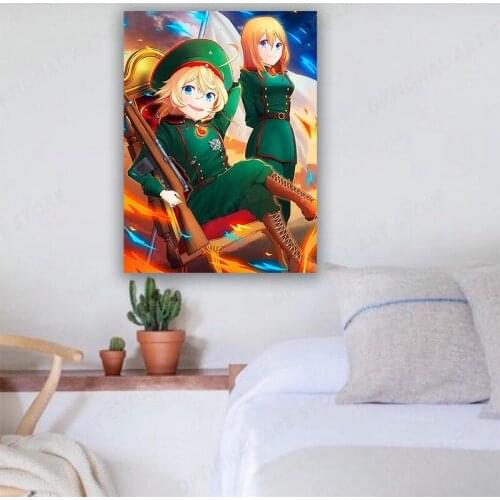 Youjo Senki Saga Anime Pictures Home Manga Decoration Paintings Poster HD Prints Wall Art Modular Living Room