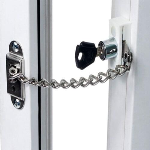 Window buckle safety aluminum alloy window push-pull lock flat children inside outside chain lock chain anti-theft