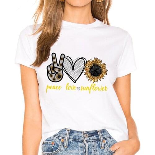 T-shirts Top Womens Stylish T Shirt Ladies 2021 Tee Floral Pattern T-Shirt Women 90s Printing Style Short Sleeve Fashion Print