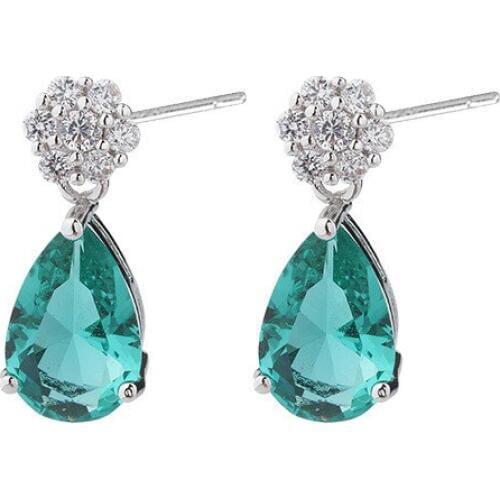 OMYFUN Teardrop Crystal Stud Earrings For Women Wedding Jewelry Mujer Brincos Summer Dangling Earring for Party Dropshipping E59