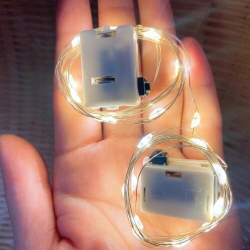 1/2M LED Copper Wire String Lights Mini Decorative Lights Holiday String Lighting Include Battery Party Birthday Home Decoration