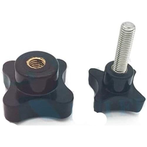 2Pcs M8 Cross handle Plastic head Phillips Hand screws Stainless steel bakelite Four corners Knob Screw bolt Length 45mm-80mm