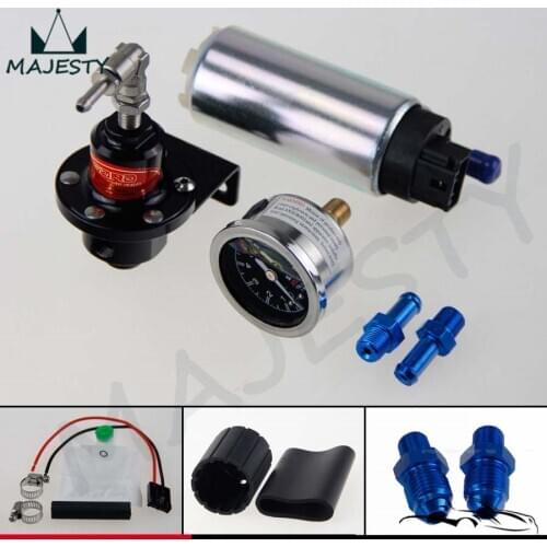255 LPH EFI Fuel Injection Pump/Tank +140 PSI Pressure Regulator+Oil Gauge