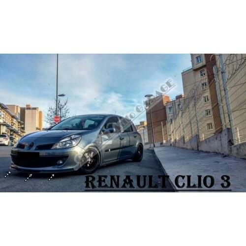 For Renault Clio 3 CUPRA R FRONT SPOILER BUMPER LIP 2006 2007 2008 2009 2010 2011 2012 Euro Spoiler Lip Universal 3 pcs Body Kit
