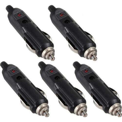 5pcs/set DC 12V Car Auto LED Male Cigarette Lighter Socket Plug Connector with Fuse Automotive Electronic Accessories