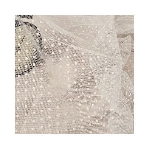 5Yards High Quality 150cm Width Small Polka Dot White Guipure Lace Fabric Accessories Clothes Gauze Material Tulle Wedding Lace