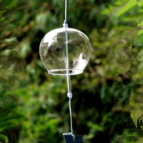60pcs/pack 7*6cm Japan Style Glass Windchime Home Decorative Top Popular Praying Hanging Bell Handmade Craft Gift