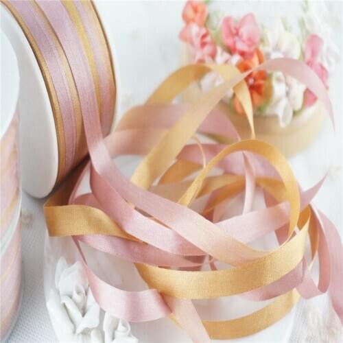 7mm Anya AY-D010 soft variegated 100% silk embroidery ribbon thin taffeta high quality silk ribbon Handcraft