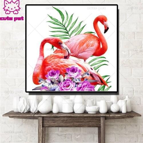 Flamingo flower diamond painting diamond embroidery full square/round drill puzzles gifts for the new year 2020 diamond mosaic