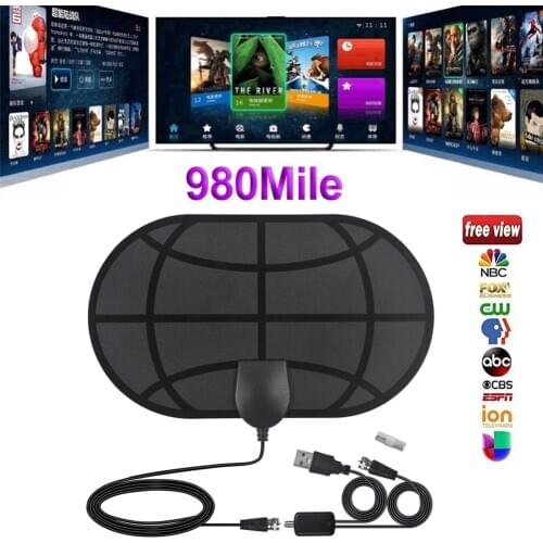 960 Miles Antena 1080P Digital HDTV Indoor TV Antenna with Amplifier Signal Booster TV Radius Surf Fox Antena Antennas Aerial