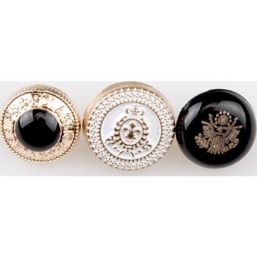 Free shipping new fashion button 10pcs/lot snap buttons black white gold zinc alloy button T-shirt buttons sewing accessories