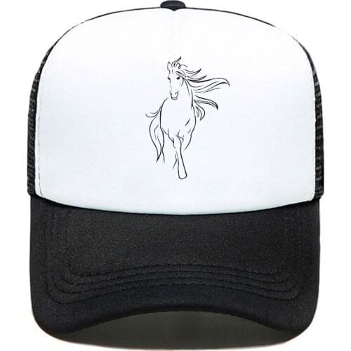 Casual Creative Horse Animals Baseball Cap Print Unisex Women Men Parent-child Hats Mesh Visor Outdoor Sun Hat Adjustable Caps