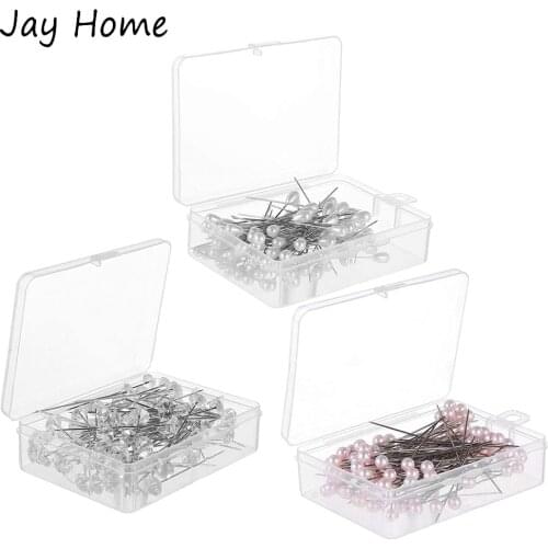100PCS Pearl Head Pin Rhinestone Head Corsage Pins Straight Head Pins Sewing Pins for Wedding Birthday Party Decorations