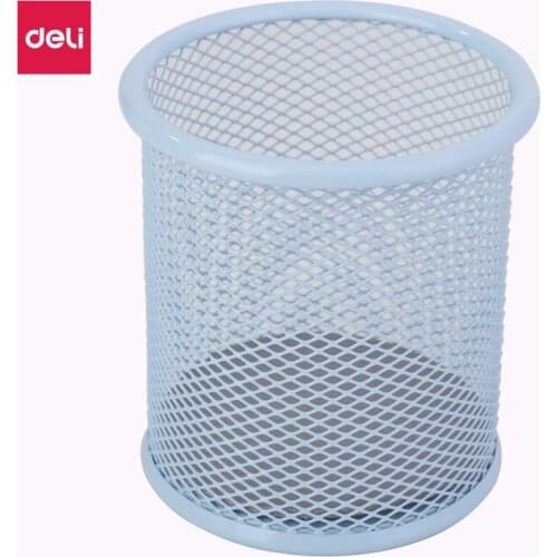 Deli 9153 pen holder Large Capacity Desk Pen Holder Pencil Makeup Storage Box Desktop Organizer Stand Case School Stationery