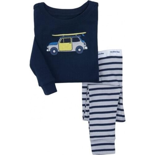 TUONXYE Children Pajamas Cartoon Car Pyjamas Set Pijama Infantil Boys Nightwear Cotton Girls Long Sleeve Sleepwear Suit