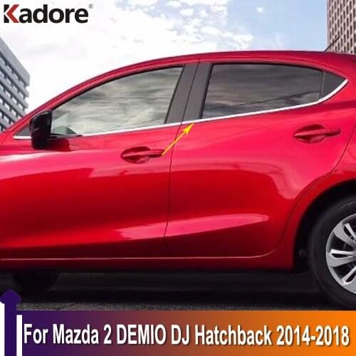 For Mazda 2 DEMIO DJ Hatchback 2014 2015 2016 2017 2018 Stainless Steel Window Frame Bottom Moulding Trim Car Accessories