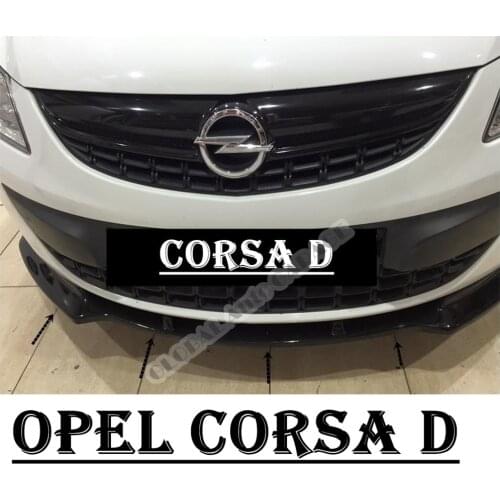For Opel Corsa D Front Bumper Attachment Lip 2007-2020 Piano Glossy Black Splitter Diffuser Universal Spoiler Bumper