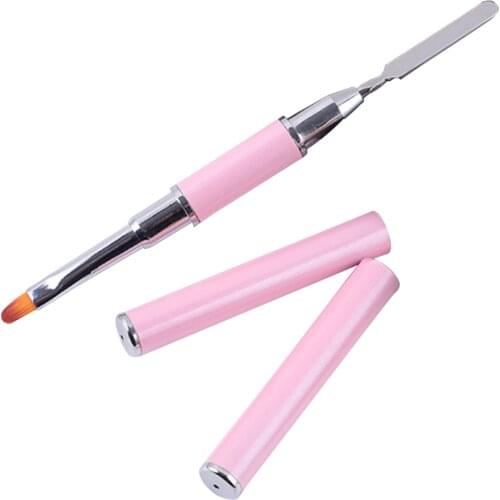 Double-Ended Nail Pen Poly Nail Gel Brush Picker Stainless Steel Art Tools Color Bar Flower Brush Art Manicure Tool